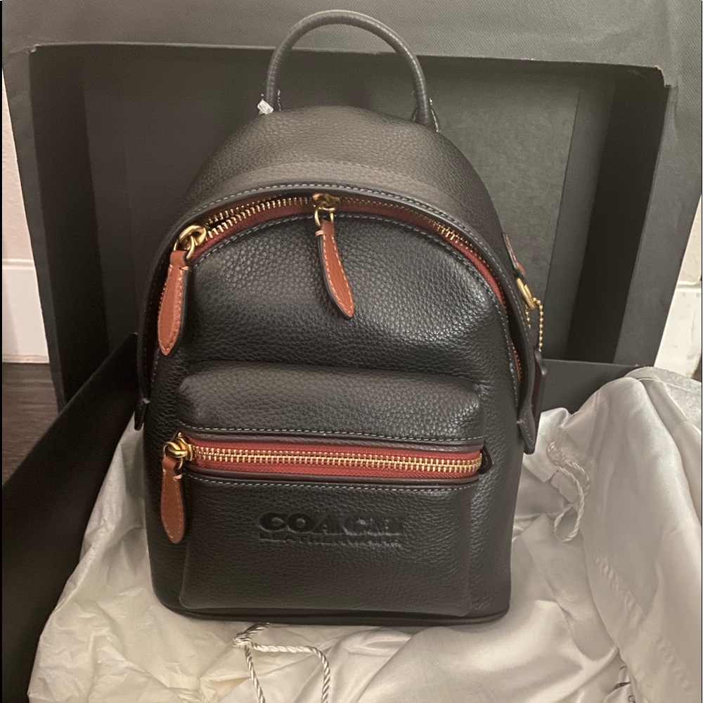 Coach small black backpack
